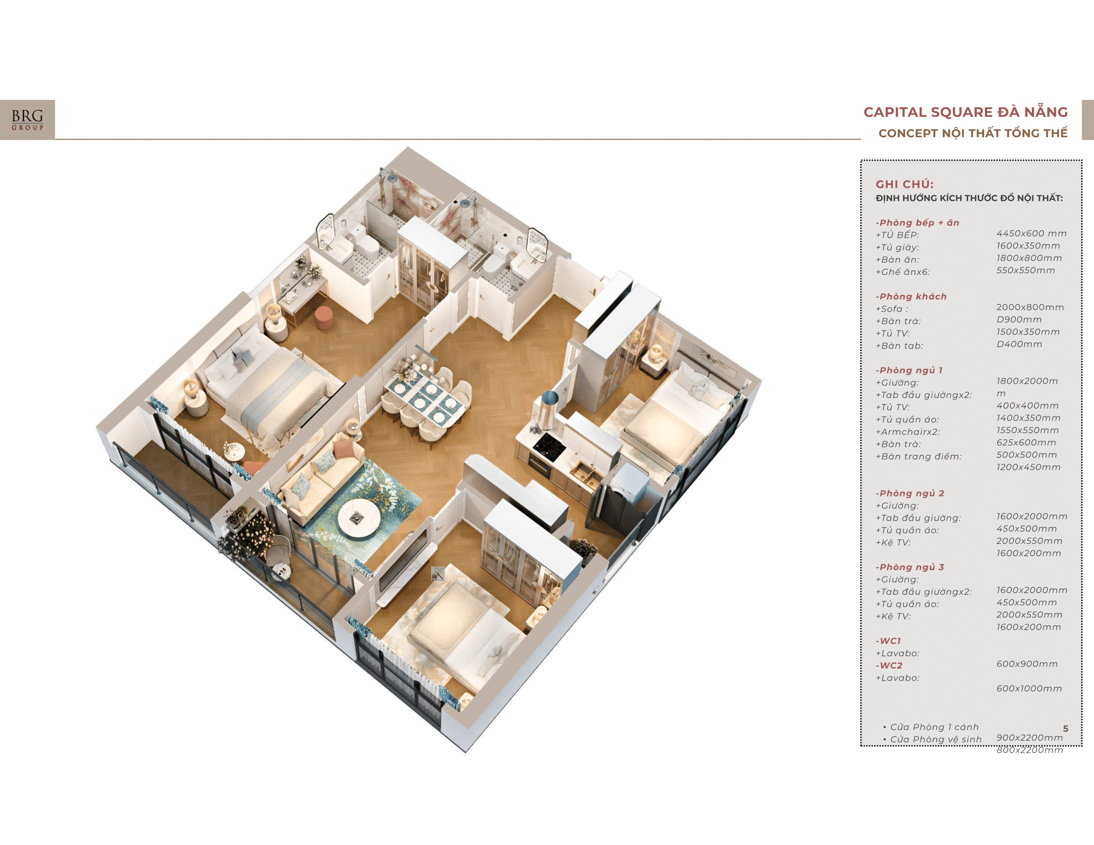 Thông số nội thất căn 3PN-1